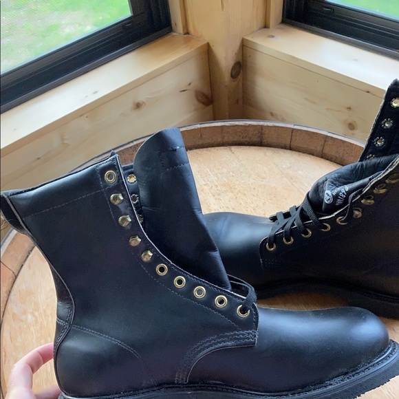 Men’s black steel toed work boots - Picture 4 of 7